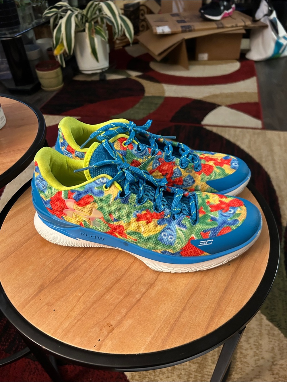 Under Armour Curry Sour PatchKids' Multicolor Low-Top Sneakers with Blue Accents